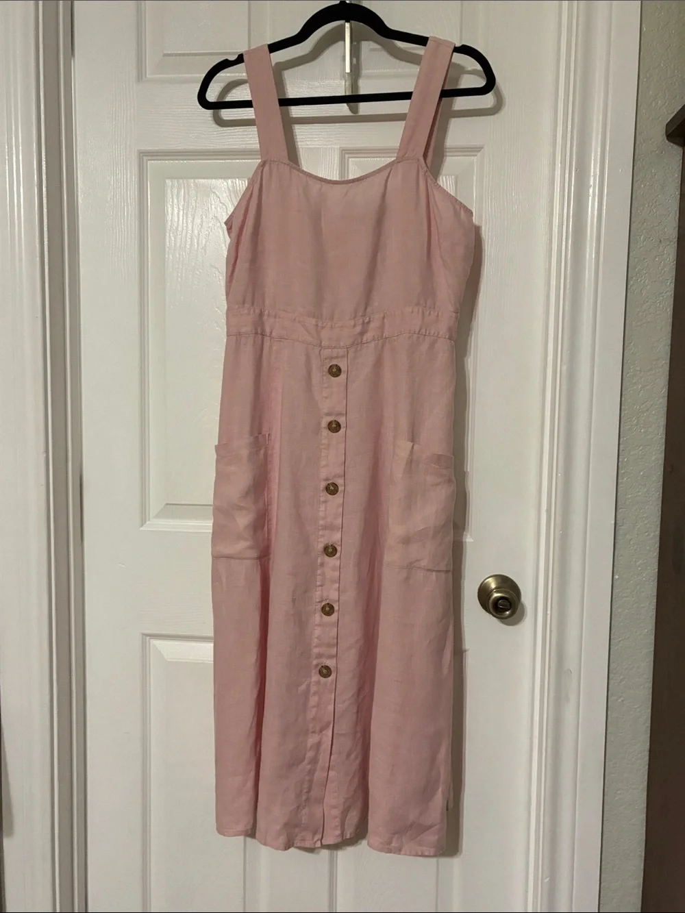 Vince Camuto Light Pink Button-Front Midi Dress - Picture 1 of 4